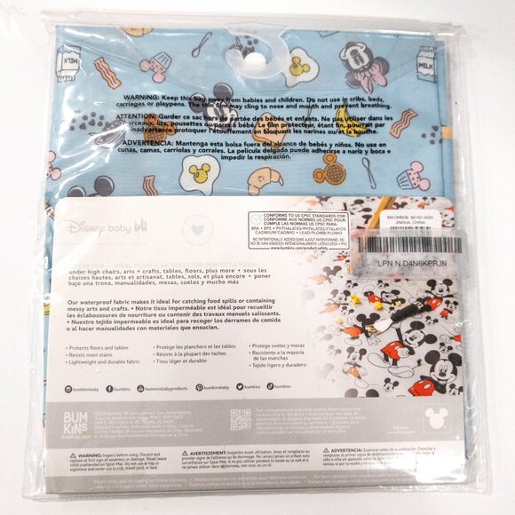 NWT Disney Baby Splat Mat Mickey Minnie Mouse Print 42" Waterproof Bumkins Play - Picture 5 of 5